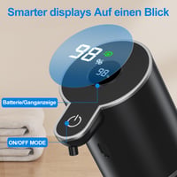 Fantictas Automatikus Szappanadagoló Kijelzővel, USB Töltős, 6 Fokozatú, 380 ml, Falra Szerelhető, Fürdőszobába és Konyhába, Fekete 2