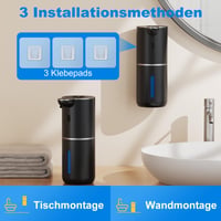 Fantictas Automatikus Szappanadagoló Kijelzővel, USB Töltős, 6 Fokozatú, 380 ml, Falra Szerelhető, Fürdőszobába és Konyhába, Fekete 5