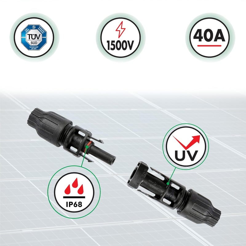 Fanton IP68 Napelem Csatlakozó Pár FMC4 4-6mm² Kábel Dugó Aljzat