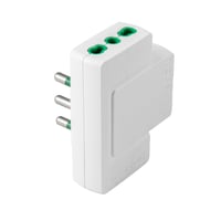 Trojitý plochý adaptér Fanton 10A s talianskou zástrčkou, 3 dvojpólové zásuvky 16A, s manuálnym resetom, biely, 1 ks 1