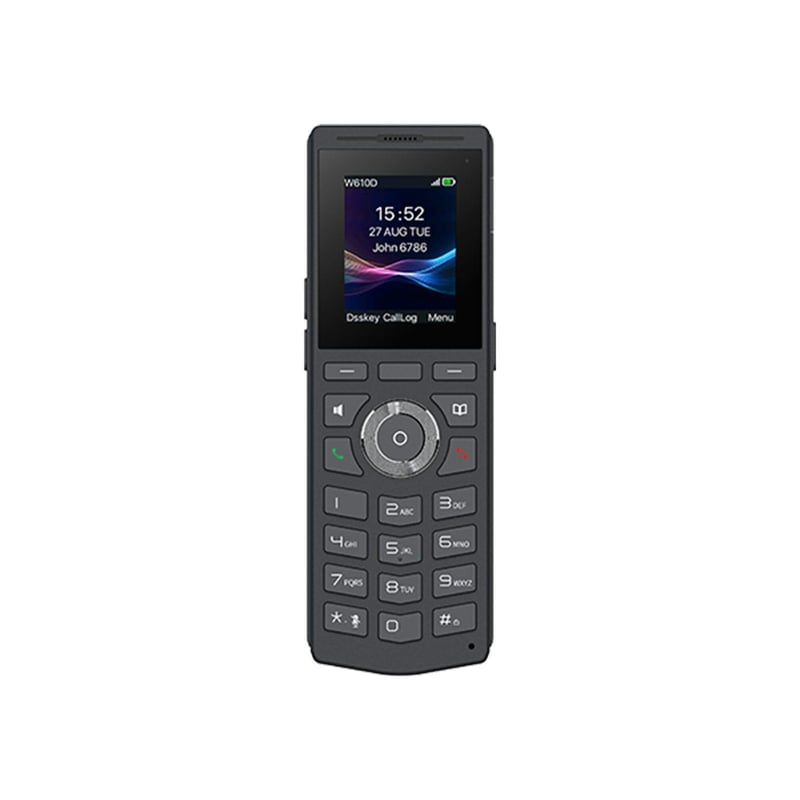 Bezdrôtový DECT telefón Fanvil W610D, Bluetooth 5.0, 3,5 mm jack na slúchadlá, funkcia Push to Talk, odolnosť proti pádu z 1,8 m, čierny