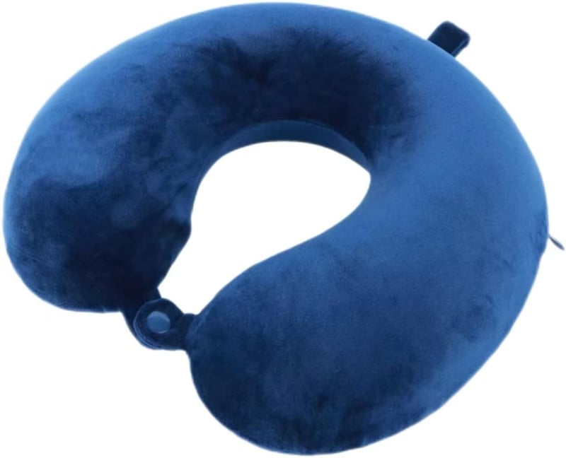 Far win Utazási Párna Memory Foam Nyakpárna U-alakú Kék Színű Hordozható Repülőgép Autó Iroda Alváshoz