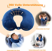 Far win Utazási Párna Memory Foam Nyakpárna U-alakú Kék Színű Hordozható Repülőgép Autó Iroda Alváshoz 3