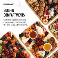 Tocător din bambus dreptunghiular Farberware 28x35,5 cm cu inserție pentru card Build-a-Board 3