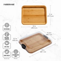 Tocător din bambus dreptunghiular Farberware 28x35,5 cm cu inserție pentru card Build-a-Board 6