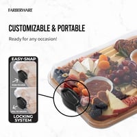 Tocător din bambus dreptunghiular Farberware 28x35,5 cm cu inserție pentru card Build-a-Board 4