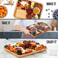 Tocător din bambus dreptunghiular Farberware 28x35,5 cm cu inserție pentru card Build-a-Board 2
