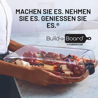 Tocător de bambus Farberware Build-a-Board cu capac transparent și compartimente, pentru mezeluri și gustări, 28 x 35,5 cm, negru 4