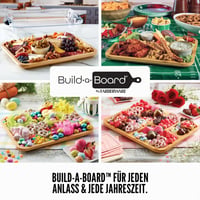 Tocător de bambus Farberware Build-a-Board cu capac transparent și compartimente, pentru mezeluri și gustări, 28 x 35,5 cm, negru 9