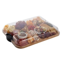 Tocător de bambus Farberware Build-a-Board cu capac transparent și compartimente, pentru mezeluri și gustări, 28 x 35,5 cm, negru 1