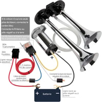 FARBIN 12V 150dB Autókürt Kompresszorral Kettős Trombita Légkürt 6