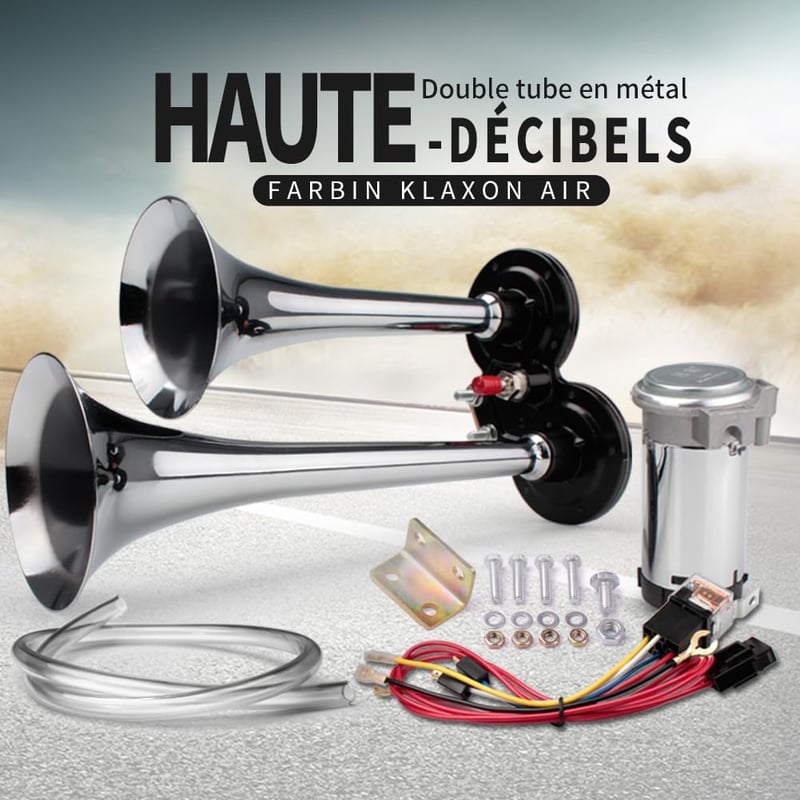 FARBIN 12V 150dB Autókürt Kompresszorral Kettős Trombita Légkürt
