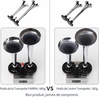 FARBIN 12V 150dB Autókürt Kompresszorral Kettős Trombita Légkürt 3
