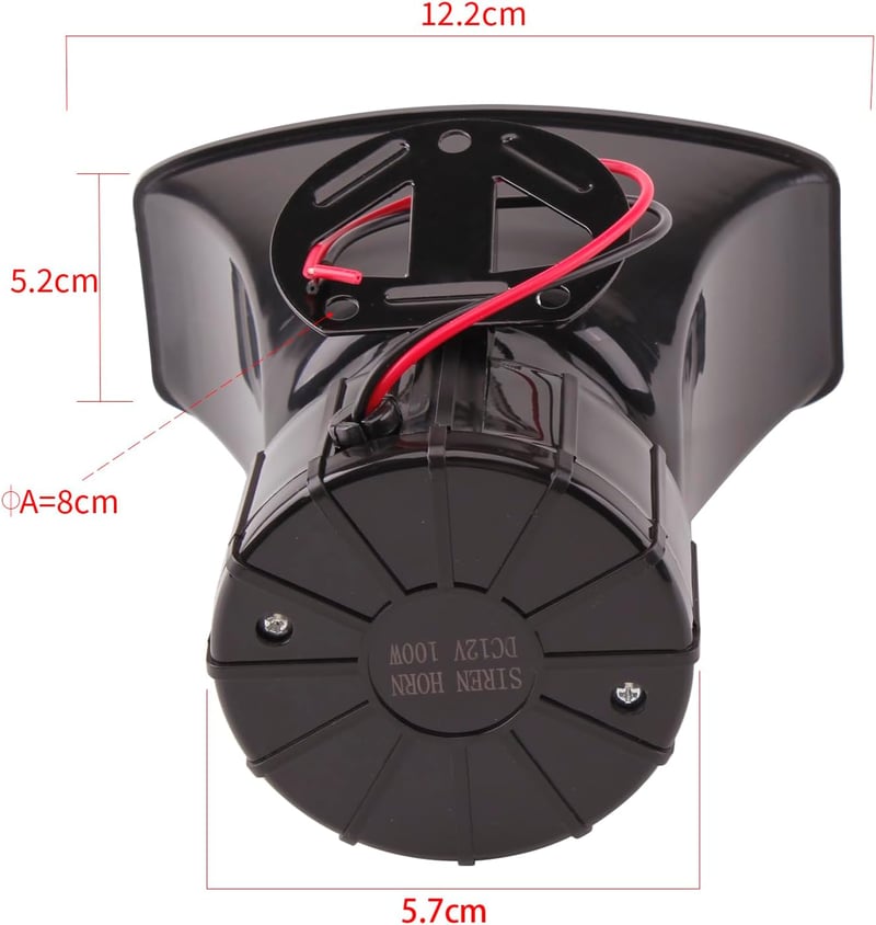 FARBIN 7 Hangú Rendőrségi Sziréna - 12V 100W Vezeték Nélküli Autó Hangszóró Távirányítóval - 120dB Vészjelző Kürt Univerzális Járművekhez
