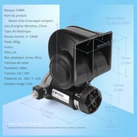 FARBIN Kompakt Autóduda 12V – 130dB Csiga Légkürt Relével és Kábelköteggel, Kapcsolóval, Autóhoz/Motorhoz/Teherautóhoz 4