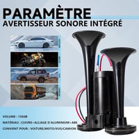 FARBIN Teherautó Kürt Készlet 12V – 150dB Dupla Csöves Autóduda Kompresszorral és Relével, Autóhoz/Motorhoz/Kamionhoz 2