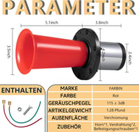 FARBIN retro vintage autókürt gombbal - fekete - 12V 3