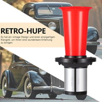 FARBIN retro vintage autókürt gombbal - fekete - 12V 2