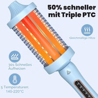 Farery Termálkefa 60 mm Keramická turmalínová iónová kefa na úpravu vlasov, 5 stupňov teploty, duálne napätie, pre husté a voľné vlasy 4