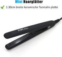 FARI Mini Utazó Hajvasaló Kerámia-Turmalin Lapokkal, Univerzális Feszültség, Hordozótáskával - Kompakt Fekete Hajegyenesítő 2