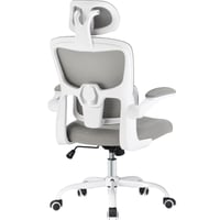 Farini Ergonomikus Irodai Szék Állítható Magasságú Fejtámlával, Karfával és Görgőkkel, Fehér Főnöki Forgószék Számítógépasztalhoz 3