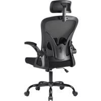 Farini Ergonomikus Irodai Szék Fejtámlával, Állítható Magasságú Főnöki Fotel Karfával és Görgőkkel, Számítógépes Szék Otthoni Irodába, Fekete 1