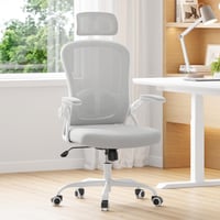 Ergonomická kancelárska stolička Farini s opierkou hlavy a podrúčkami, výškovo nastaviteľná kancelárska stolička na kolieskach, 150 kg, kaki 2