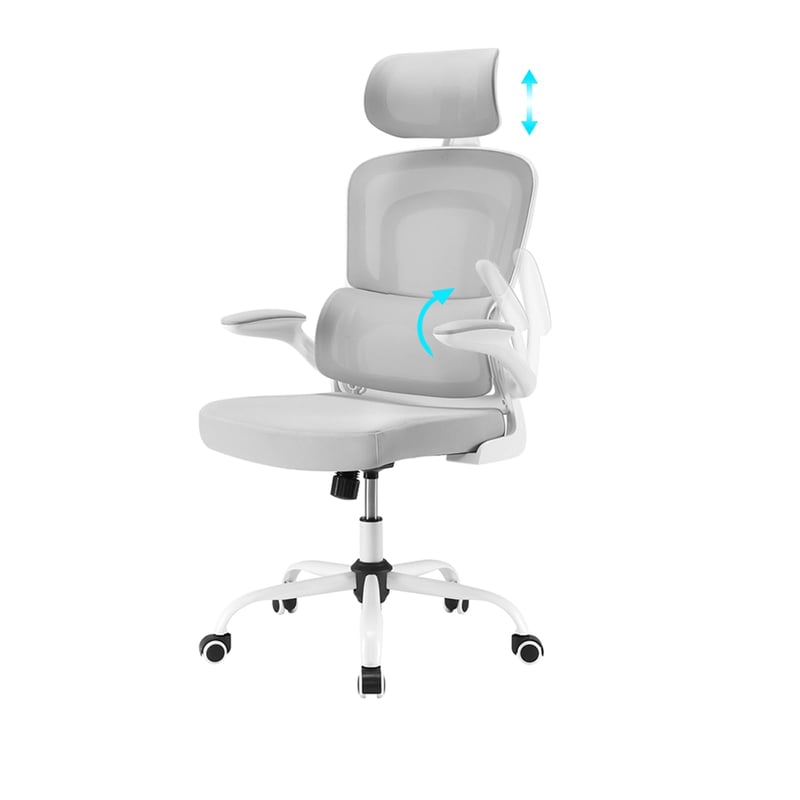 Scaun de birou ergonomic Farini cu roți, tetieră și cotiere rabatabile — o mică ruptură pe șezut (stare: vezi poza a 2-a)