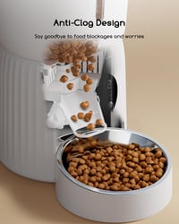 Dispenser automat de hrană pentru pisici Faroro 4L, alb, 1-6 mese pe zi, porții reglabile, hrănire lentă, mesaj vocal de 10 secunde 5
