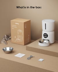 Dispenser automat de hrană pentru pisici Faroro 4L, alb, 1-6 mese pe zi, porții reglabile, hrănire lentă, mesaj vocal de 10 secunde 9