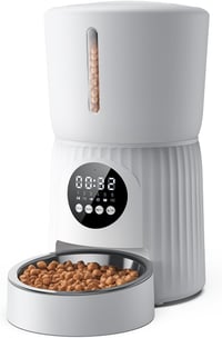 Dispenser automat de hrană pentru pisici Faroro 4L, alb, 1-6 mese pe zi, porții reglabile, hrănire lentă, mesaj vocal de 10 secunde 1