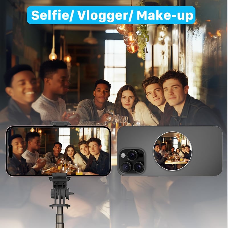 FARWAYVIEW Mágneses Selfie Tükör iPhone-hoz, Széles Látószög Objektív Vlogozáshoz