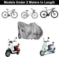 FASBET Kerékpár Takaróponyva Szett - 2 db Vízálló UV-védett Bicikli Védőhuzat Kültéri Tároláshoz, 200x110 cm, Fekete és Ezüst, 29" Méretig 4