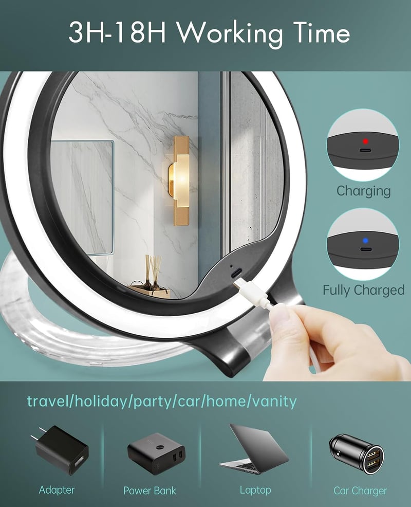 FASCINATE LED-es nagyító tükör 72 LED 1/10X nagyítás asztal és fali