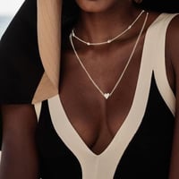Fashband Többrétegű Choker Nyaklánc Ezüst Szív Medállal - Bohém Stílusú Rövid Női Nyakék Lánc 3