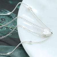 Fashband Többrétegű Choker Nyaklánc Ezüst Szív Medállal - Bohém Stílusú Rövid Női Nyakék Lánc 5