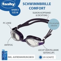 Ochelari de înot Fashy Spark II Comfort - Bordeaux/Transparent, ochelari de înot unisex pentru adulți 7