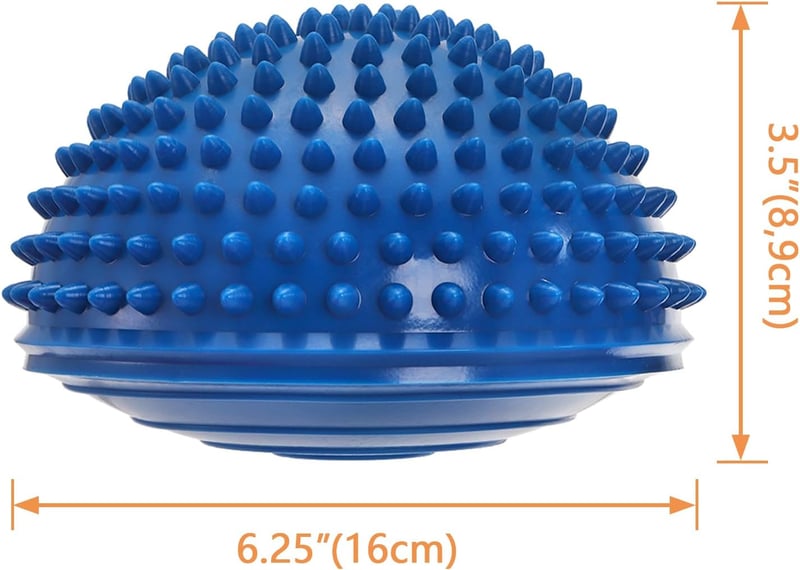 Fasmov 6 db félgömb jóga labda egyensúly tréning fitness 16 cm - Red, pink, blue, purple, grey, green, 15,9 cm x 8,9 cm