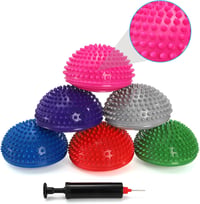 Fasmov 6 db félgömb jóga labda egyensúly tréning fitness 16 cm - Red, pink, blue, purple, grey, green, 15,9 cm x 8,9 cm 1