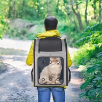 FASRIOU Hátizsák Macskáknak és Kutyáknak 15kg-ig, Szellőztetett Összecsukható Kisállathátizsák Szürke - Nur Rucksack, gray 7