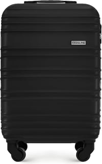 Troler de cabină FASSLINE, carcasă rigidă ABS, 55x35x20 cm, 32 l, bagaj de mână, mărimea M, negru, 4 roți pivotante 360 grade, cifru, mâner telescopic 1