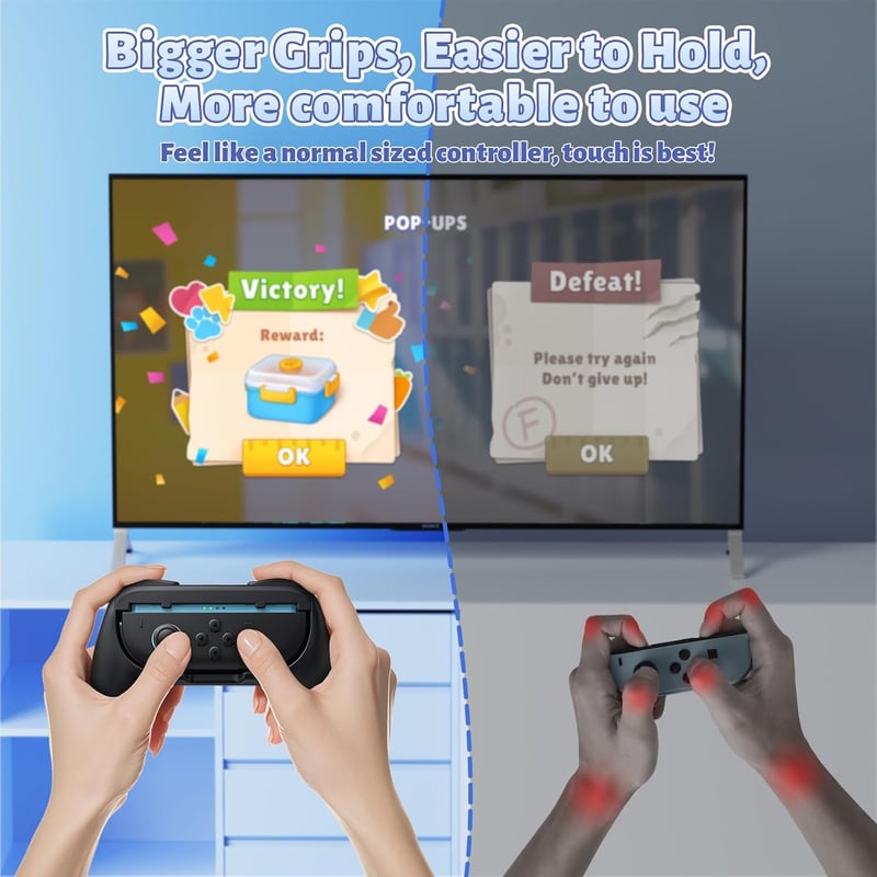 FASTSNAIL Nintendo Switch 2 JoyCon Csúszásmentes Markolat Fekete 2db
