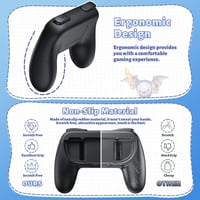 FASTSNAIL Nintendo Switch 2 JoyCon Csúszásmentes Markolat Fekete 2db 3