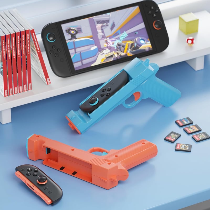 FASTSNAIL Nintendo Switch 2 Lövöldözős Pisztoly Griff Joycon Kék Narancssárga