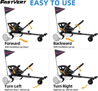 Fastvert Hoverboard Ülés Biztonsági Zászlóval és Kézfogóval - 6,5-10 Colos Hoverboardokhoz 7