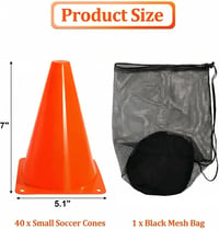 Faswin 40 db narancssárga jelzőkúp 18 cm sporthoz, edzéshez, kutyaoktatáshoz - Sunset Chevron Orange/Evening Red, 7" 2