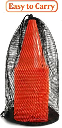 Faswin 40 db narancssárga jelzőkúp 18 cm sporthoz, edzéshez, kutyaoktatáshoz - Sunset Chevron Orange/Evening Red, 7" 5