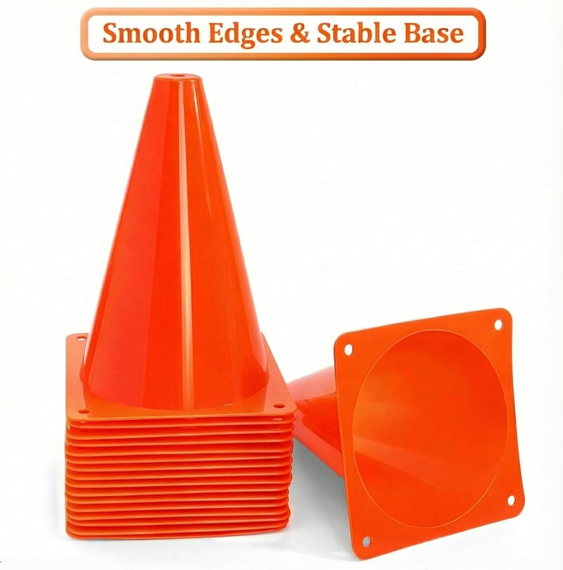 Faswin 40 db narancssárga jelzőkúp 18 cm sporthoz, edzéshez, kutyaoktatáshoz - Sunset Chevron Orange/Evening Red, 7"