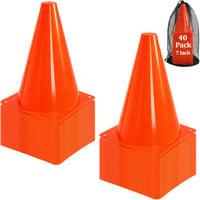 Faswin 40 db narancssárga jelzőkúp 18 cm sporthoz, edzéshez, kutyaoktatáshoz - Sunset Chevron Orange/Evening Red, 7" 1