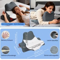 Pernă ortopedică pentru gât FATIVO, pernă ergonomică din spumă cu memorie în formă de fluture, pentru dormit pe o parte, pe spate și pe burtă, pernă pentru citit 2
